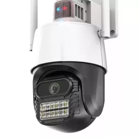   Titan 360' 5MP WiFi PTZ kültéri biztonsági kamera – iCSee, éjjellátás, mozgáskövetés, IP66 - fehér-fekete