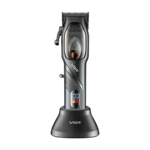 VGR V-269 Professzionális haj- és szakállvágó – T-penge, LED kijelző, töltőállomás