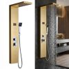 Modern falra szerelhető hidromasszázs zuhanyrendszer - vízhőmérséklet-kijelzővel - arany