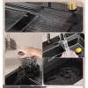 Multifunkciós konyhai mosogató, 68x45 cm - Beépített poháröblítővel, 360°-ban forgatható, kihúzható csaptelep vízesés funkcióval