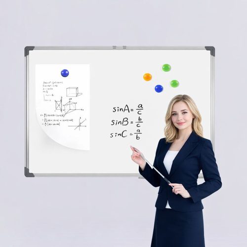 Mágneses fehértábla – falra akasztható, letörölhető írótábla otthonra, irodába és oktatáshoz, 90x120 cm