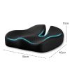 ErgoComfort memóriahabos irodai ülőpárna fekete – derék- és csípőkímélő 40*36*11cm