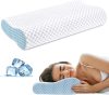 CoolCloud memóriahabos nyakpárna – Jégselyem huzattal, ergonomikus hullámforma - 50*30*7cm