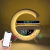 Mini Multimédiás bluetooth hangszoró, vezeték nélküli töltőpad, ébreszőóra, RGB LED LÁMPA