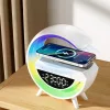 Mini Multimédiás bluetooth hangszoró, vezeték nélküli töltőpad, ébreszőóra, RGB LED LÁMPA