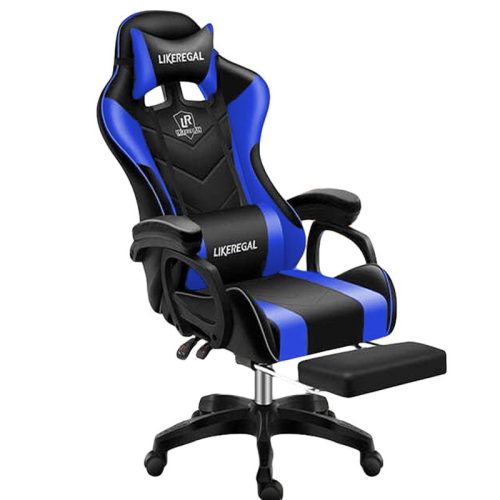 Likeregal 920 gamer szék lábtartóval kék