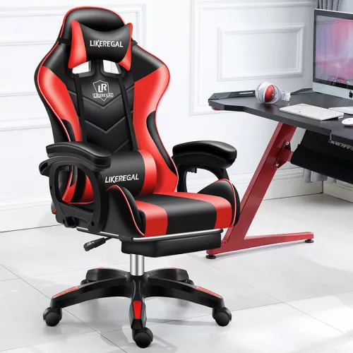 Likeregal 920 gamer szék lábtartóval piros masszázs funkcióval