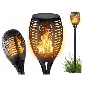   Napelemes Lámpa fáklya LED lámpa 78 cm beszúrható kerti oszlop