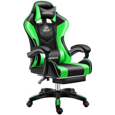 Likeregal 920 masszázs gamer szék lábtartóval zöld
