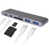 USB elosztó HUB MacBook- szürke színben, Type-C, USB 3.0, SD, Micro SD, TF