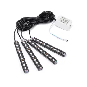   LED RGB lábtér világítás autóba - színes , távirányítós