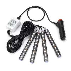   LED RGB lábtér világítás autóba - színes , távirányítós