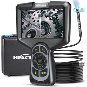  Hiacinto Professzionális Ipari Endoszkóp Kamera – 360° Forgatható Duál Kamera, 5 m Kábel, IP68 Vízálló, 1080P, 5” IPS Kijelző, 32 GB Memóriakártyával