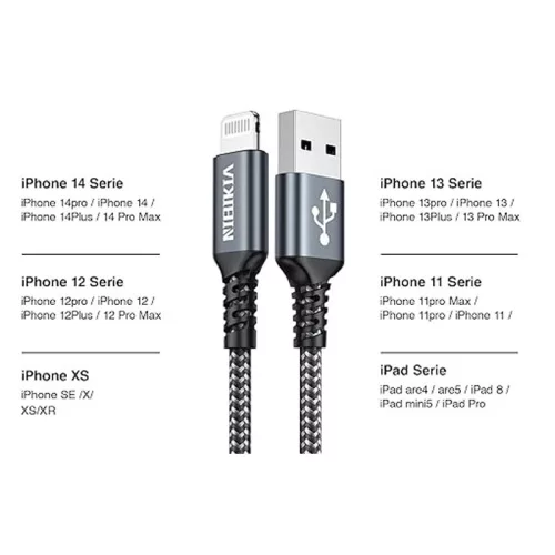 NIBIKIA iPhone töltőkábel csomag - 3 db