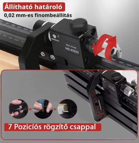 A HONGDUI HD-MG21 precíziós derékszögmérő asztali fűrészekhez 