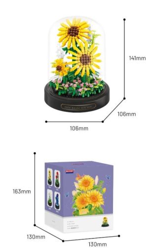 Balody Mini Blocks – Virágzó napraforgó Üvegbúrában (545db-os készlet)