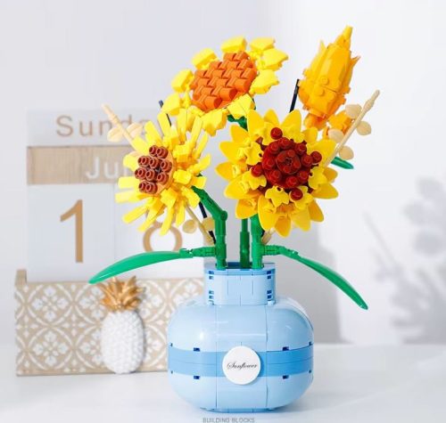 Balody Napraforgó – Mini Blocks Virágváza Építőjáték (559 db) - Aromaterápiás Funkció