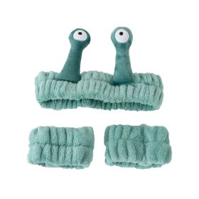   Csigaszem plüss fejpánt – Aranyos, rugalmas hajpánt arcmosáshoz és bőrápoláshoz + 2 db csuklópánt