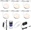 AIBOO Dimmelhető LED szekrényvilágítás – Hideg fehér + RGB, távirányítóval (6 db ultralapos lámpa)
