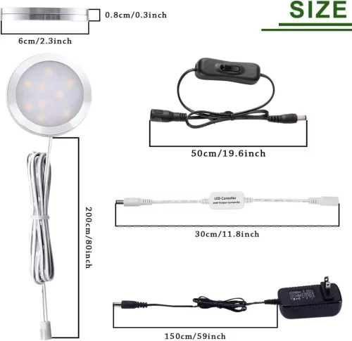 AIBOO Dimmelhető LED szekrényvilágítás – Hideg fehér + RGB, távirányítóval (6 db ultralapos lámpa)