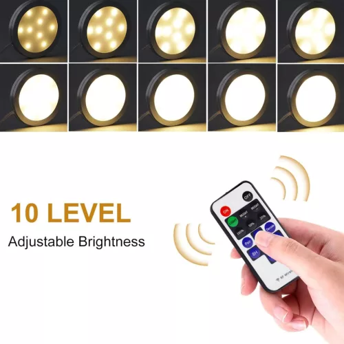 AIBOO Dimmelhető LED szekrényvilágítás – Hideg fehér + RGB, távirányítóval (6 db ultralapos lámpa)