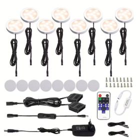   AIBOO Dimmelhető LED szekrényvilágítás – Hideg fehér + RGB, távirányítóval (8 db ultralapos lámpa)