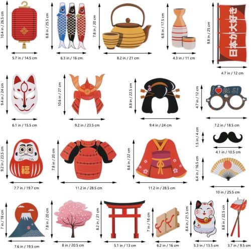 20 db-os Japán Tea Party Photo Booth Kellék Szett