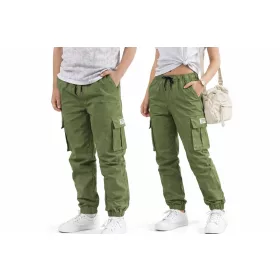   NATUST unisex cargo nadrág – pamut szabadidőnadrág gumis derékkal - (170–176 cm)