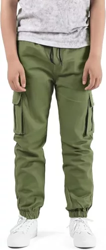 NATUST unisex cargo nadrág – pamut szabadidőnadrág gumis derékkal - (170–176 cm)