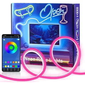   RGB LED Neon Flexibil Szalag 1x10M – APP + Távirányító, Zenei Szinkron, IP67