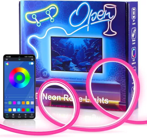 RGB LED Neon Flexibil Szalag 1x10M – APP + Távirányító, Zenei Szinkron, IP67
