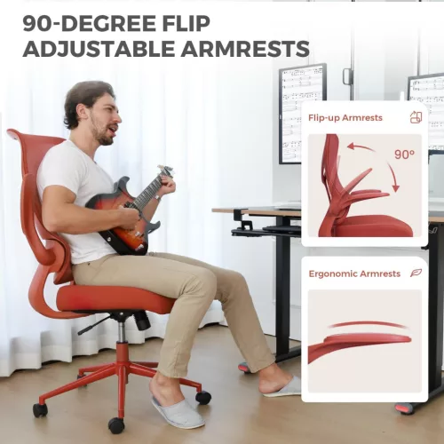 NearHub EC10 ergonomikus irodai szék – stílusos kényelem otthonra és irodába - Piros