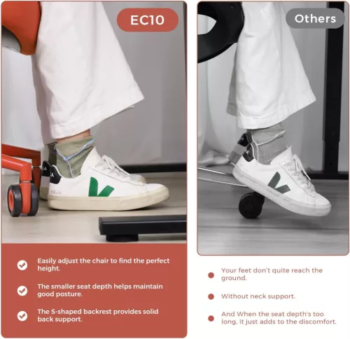 NearHub EC10 ergonomikus irodai szék – stílusos kényelem otthonra és irodába - Piros