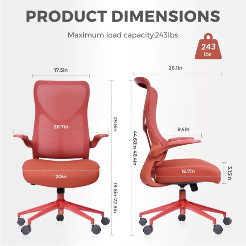 NearHub EC10 ergonomikus irodai szék – stílusos kényelem otthonra és irodába - Piros