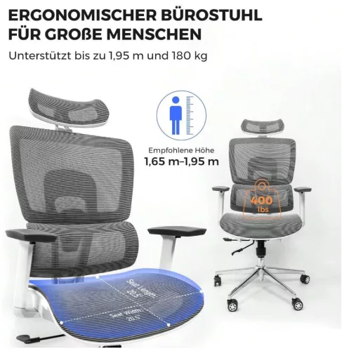 NearHub EC20 ergonomikus irodai szék - fehér
