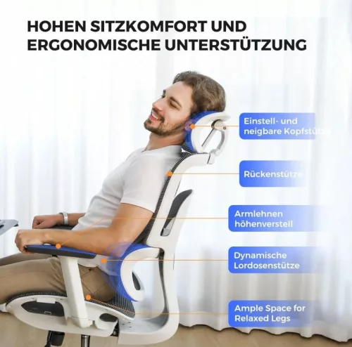 NearHub EC20 ergonomikus irodai szék - fehér