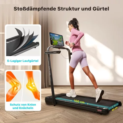 Mobvoi Home Treadmill SE 3 az 1-ben összecsukható futópad – 12 km/h, 2,5 LE, Bluetooth, TicSports alkalmazás