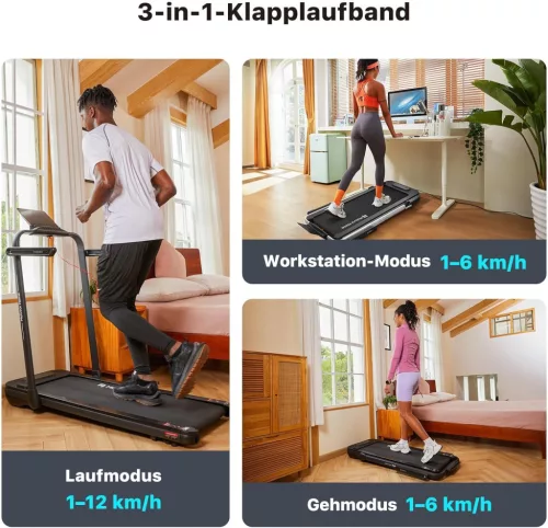 Mobvoi Home Treadmill SE 3 az 1-ben összecsukható futópad – 12 km/h, 2,5 LE, Bluetooth, TicSports alkalmazás
