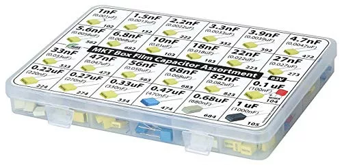 3pdt MKT PET fóliakondenzátor készlet – 235 db, 24 érték, 63 V
