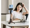 Hoco K17 Figure selfie bot és tripod Bluetooth távirányítóval – fekete, 600 mm