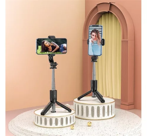 Hoco K17 Figure selfie bot és tripod Bluetooth távirányítóval – fekete, 600 mm