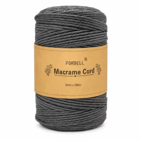   Forbell Szürke makraméfonal kreatív kézműves munkákhoz, 2 mm × 300 m