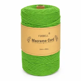   Forbell zöld makraméfonal kreatív kézműves munkákhoz, 2 mm × 300 m