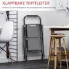 KINGRACK 2 fokos összecsukható létra, fekete, biztonsági retesszel