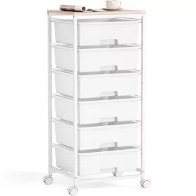 KINGRACK gurulós tárolókocsi 6 fiókkal, fehér