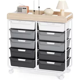 KINGRACK gurulós tárolókocsi 10 fiókkal, szürke
