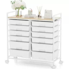 KINGRACK gurulós tárolókocsi 12 fiókkal, fehér