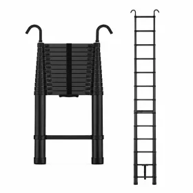   STANEW 2,6 m teleszkópos alumínium létra, összecsukható, 150 kg teherbírás - fekete
