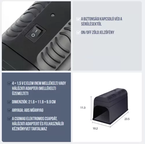 Elektromos egércsapda,patkánycsapda