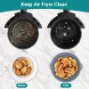 Szilikon Airfryer sütőkosár 2 darabos  – összecsukható, hőálló, szürke